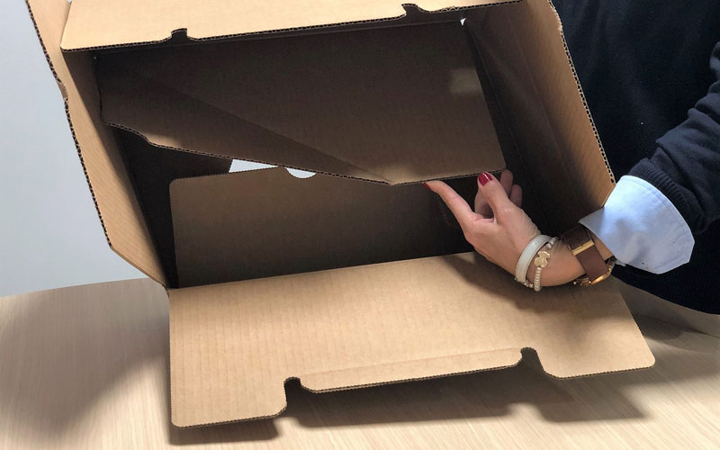 Caja de cartón para envíos plana fácil montaje