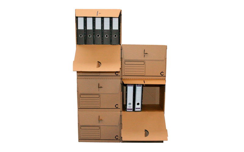 Cajas de cartón para guardar archivadores